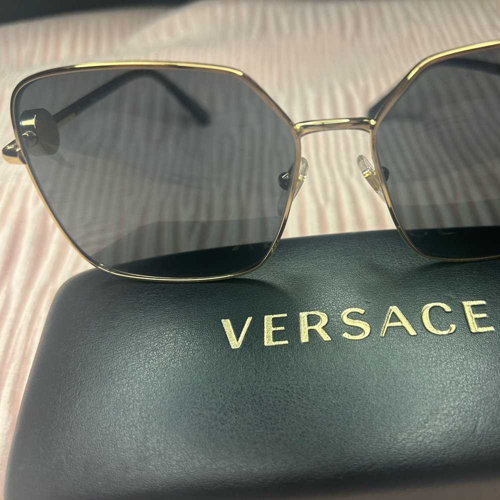 Versace Gold and Black Sunglasses